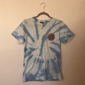 Santa Cruz blue and white tye dye t-shirt